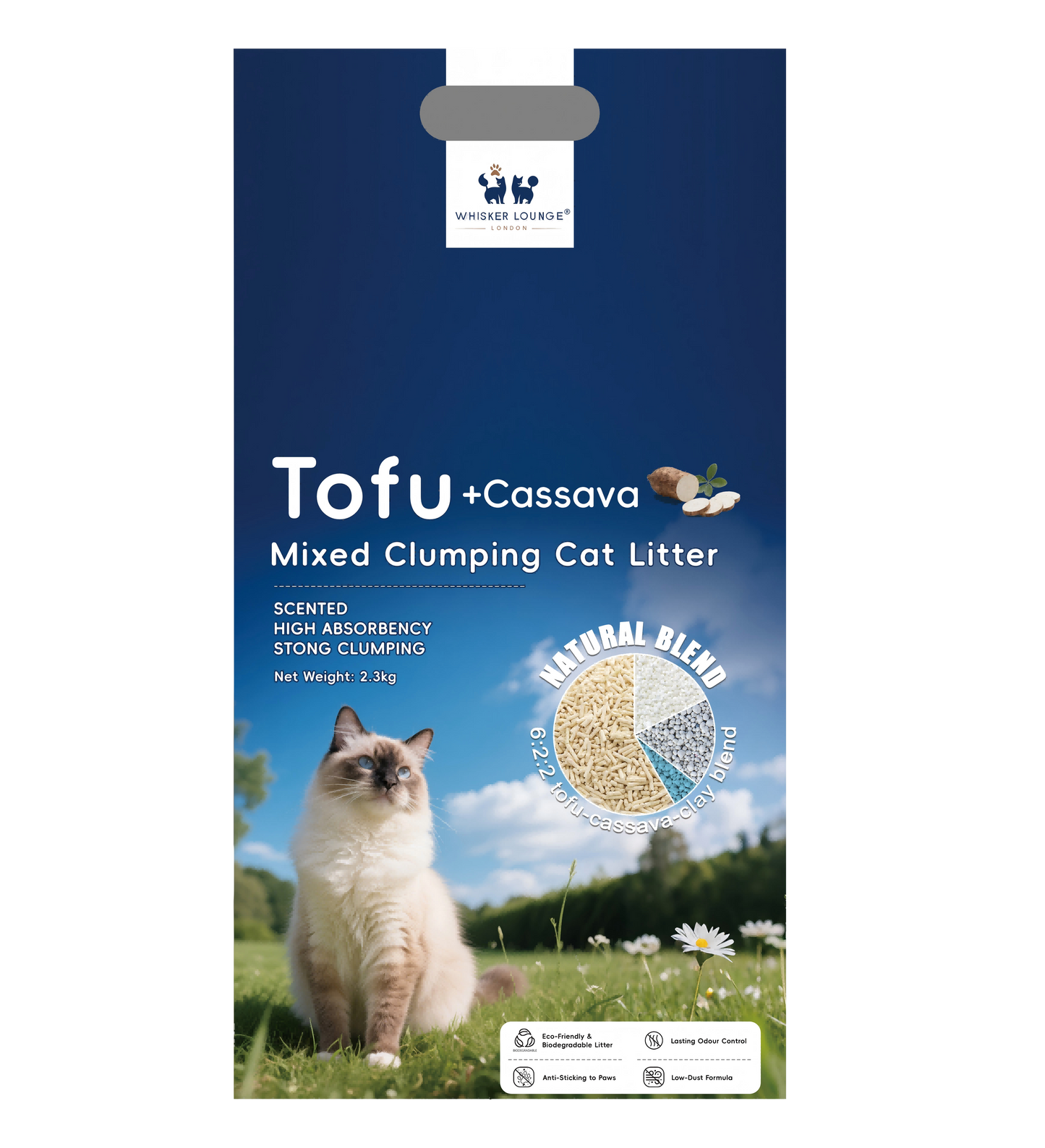 Tofu Bentonite Clay Cassava Mixed Clumping Cat Litter 2.3Kg