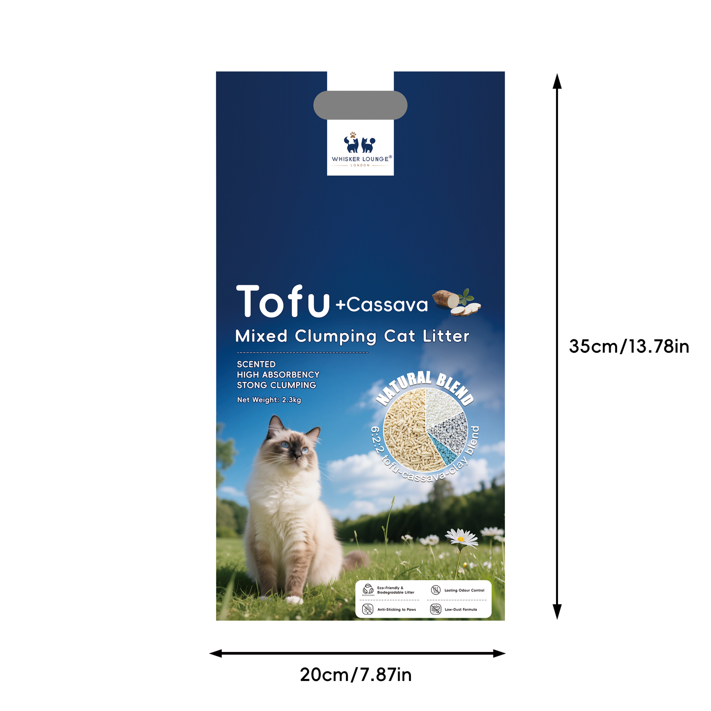 Tofu Bentonite Clay Cassava Mixed Clumping Cat Litter 2.3Kg