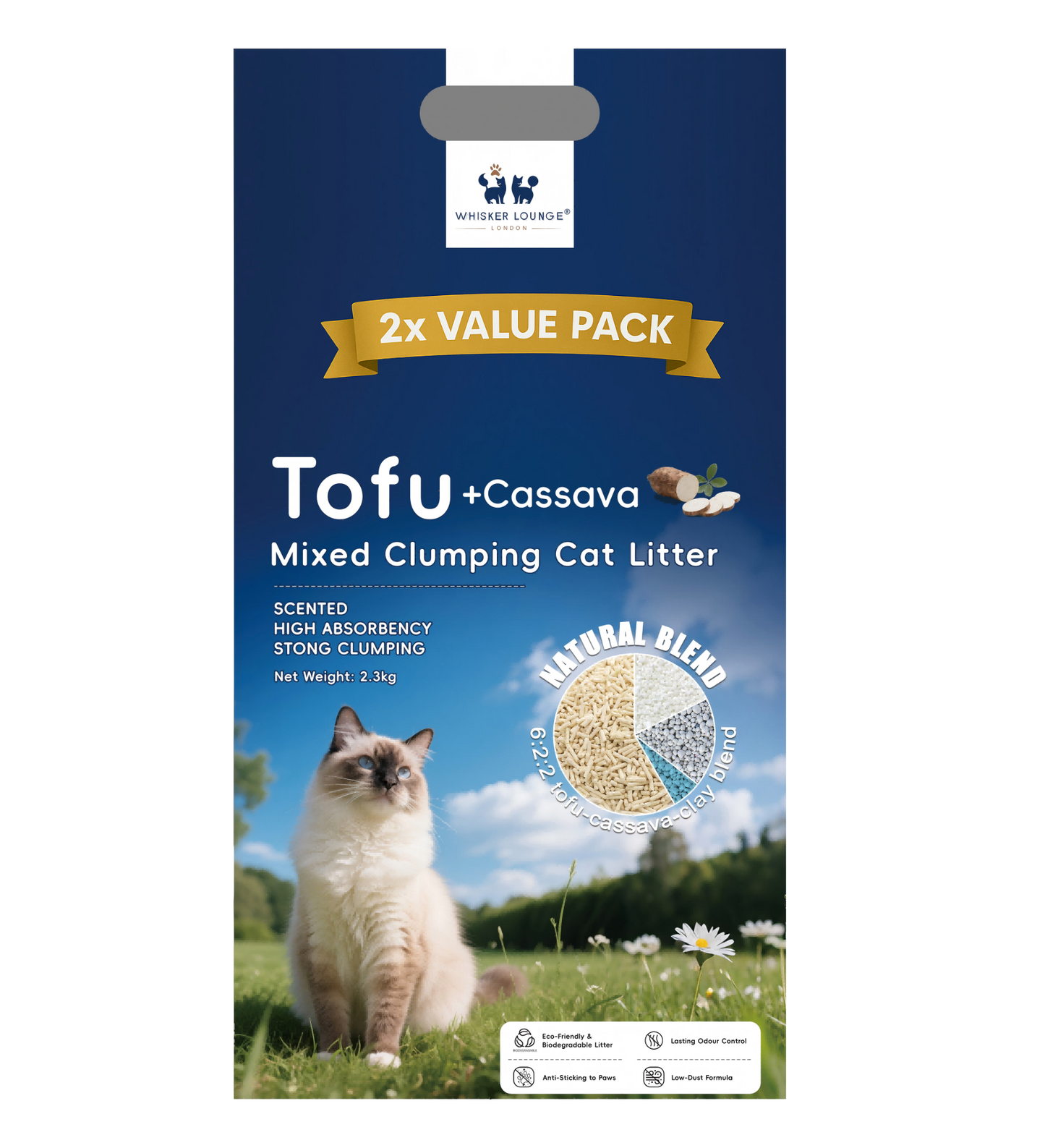 Tofu Bentonite Clay Cassava Mixed Clumping Cat Litter 2.3Kg