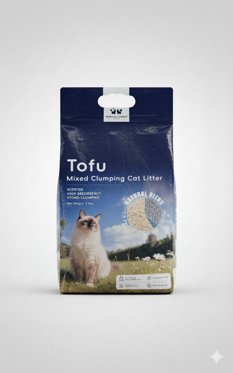 Tofu Clumping Cat Litter – Bentonite Blend, Dust-Free