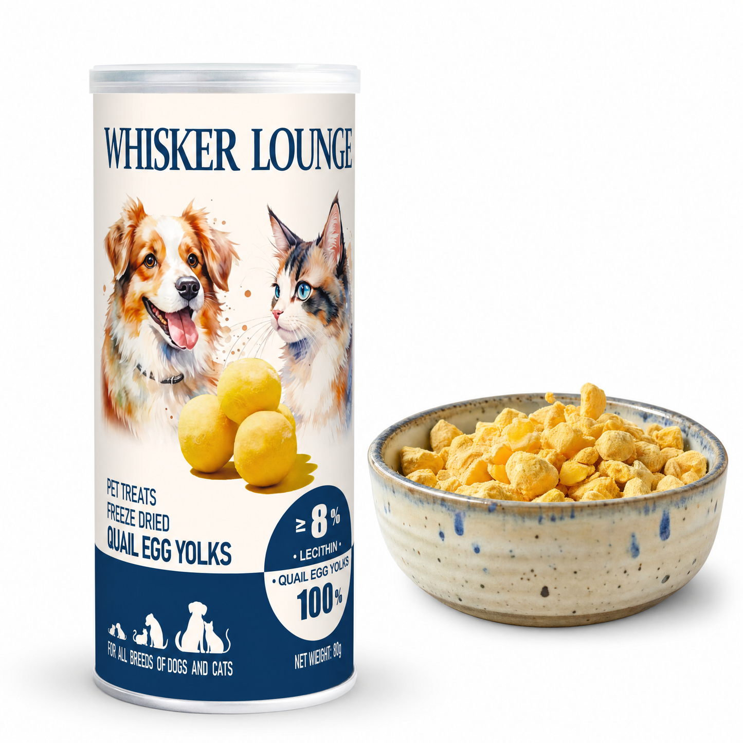Freeze Dried Quail Egg Yolks 80g - Product Hero Main Image