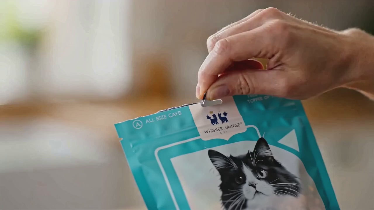 Load video: Whisker Lounge London freeze dried chicken and duck cat treats
