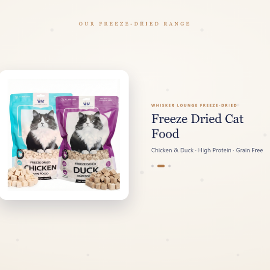 Whisker Lounge London freeze dried pet treats range - brand promo