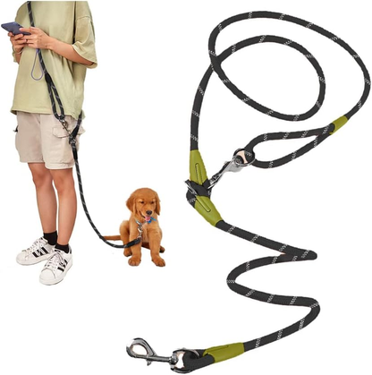 Hands free dog leash crossbody running lead black