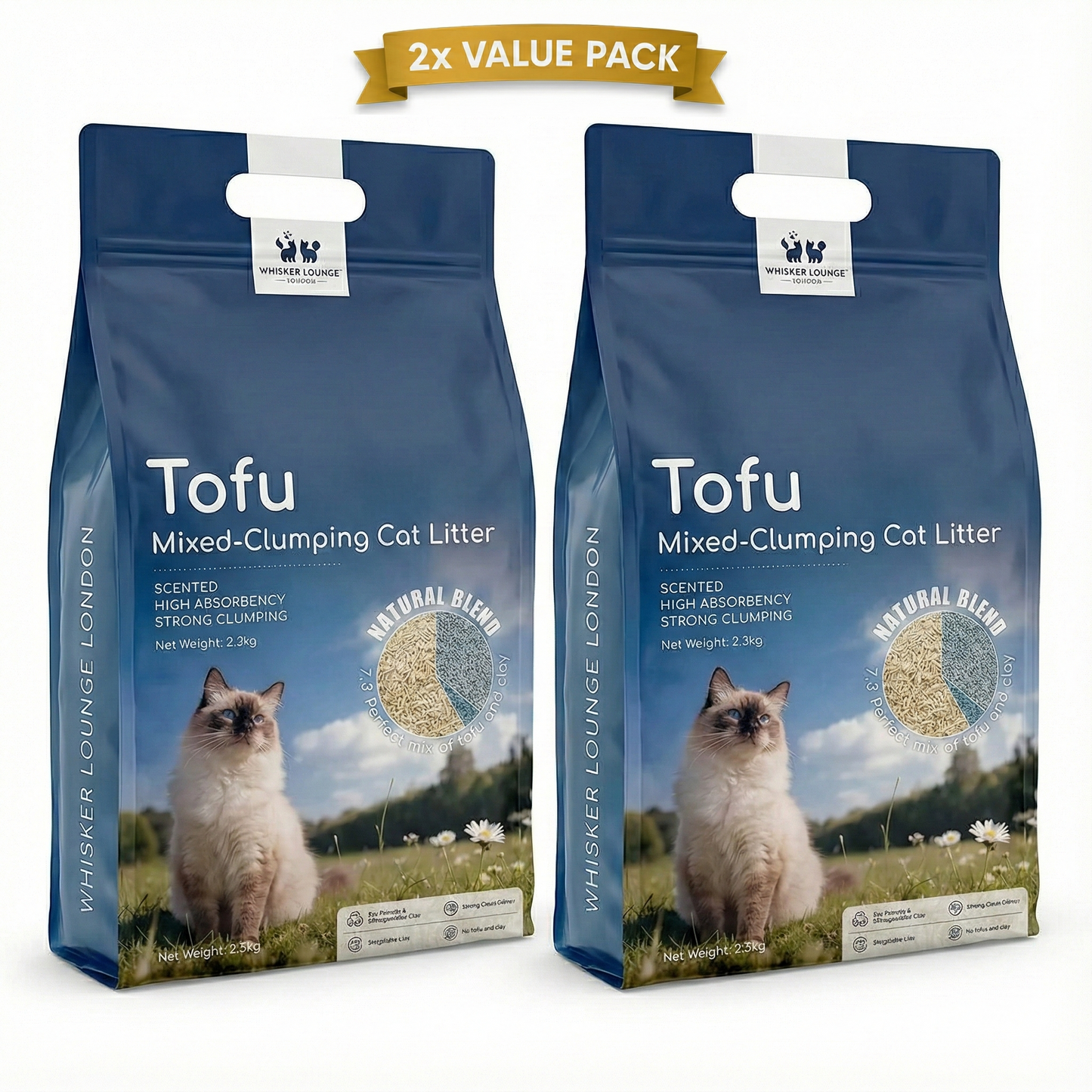 Tofu Clumping Cat Litter – Bentonite Blend, Dust-Free